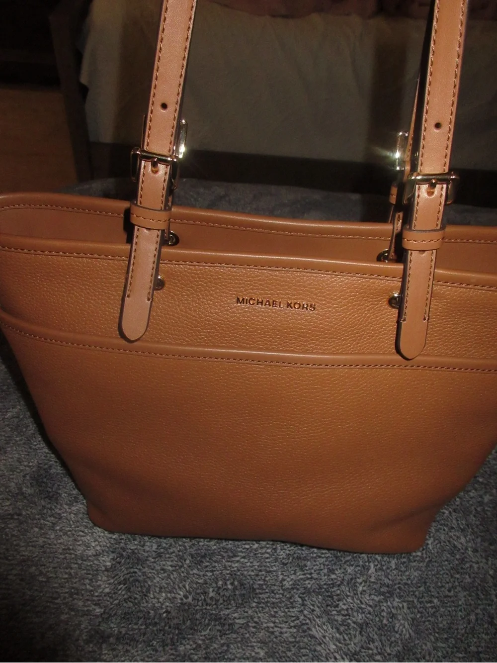 Michael Kors Cognac Pebbled Leather Tote